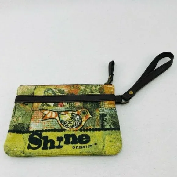 Demdaco Kelly Rae Roberts Clutch Wristlet Shine Brightly Small Zipper Handle Art - Picture 1 of 12